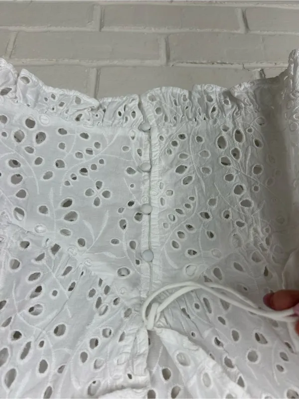 NWT The Drop Margo Tie Sleeveless White Eyelet Top Size XL - Image 4