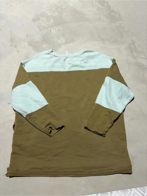 Free people jordan colorblock Two-Tone Olive & mint Pullover Sweater XS - Image 7
