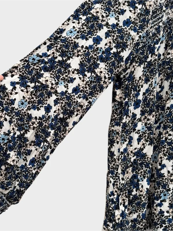 Free People Mock Neck Floral Smocked Yoke Tunic - Image 3