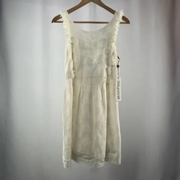 NWT Minkpink Wild Traveller Lace Dress in Off White‎ Size Small - Image 2