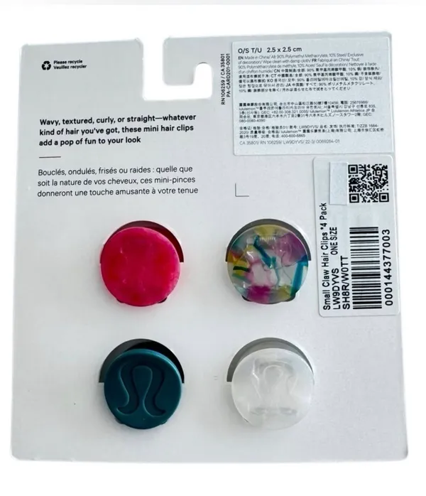 Lululemon Small Claw Hair Clips 4 Pack - Image 3