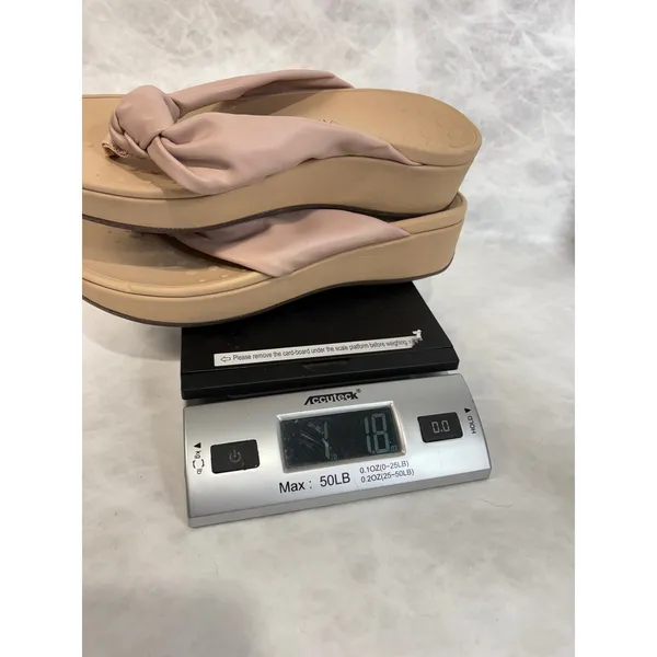Vionic Rosalind Tan Leather Knotted Platform Thong Sandals Womens 9 Wide TVW5476 - Image 11