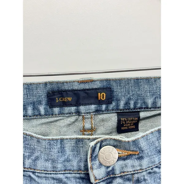 J Crew Jeans‎ Size 10 Womens Blue Cotton Blend Straight Leg Mid Rise - Image 7
