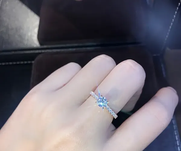 Beautiful Gold Electroplated CZ Ring Size 8 - Image 2