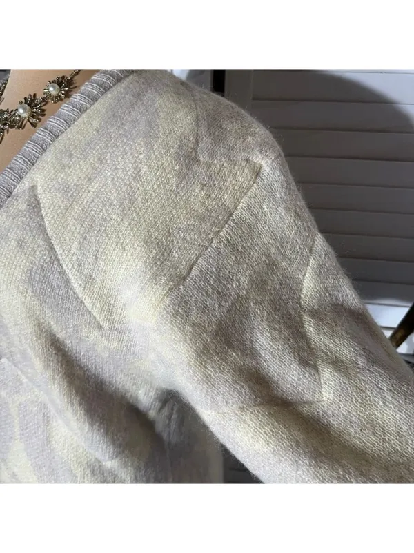 Vintage 90s mohair sweater cream toggle buttons thick warm made in Germany sz XL - Image 6