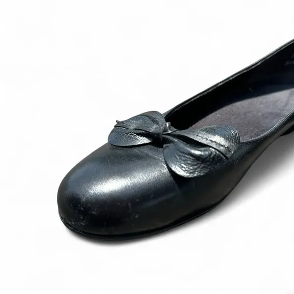 Munro Women’s Size 10 Black Leather Bow Ballet Flats Low Heel Comfort Shoes - Image 7