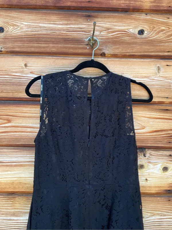 Black Size 6 Lace Sleeveless Tiered Ruffle Midi Dress - Image 9