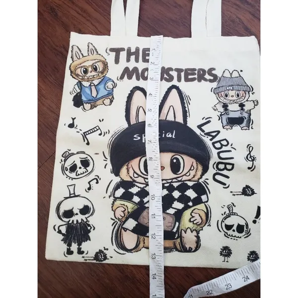 Labubu Chic Kawaii Retro Eco Friendly Trendy Sturdy Reusable Tote Bag - Image 2