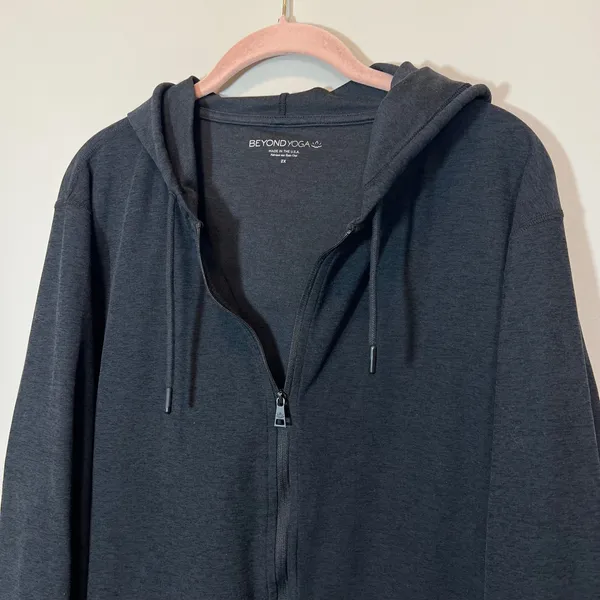 Beyond Yoga Spacedye Full Zip Hoodie Charcoal Heather Gray Women 2X Activewear - Image 2
