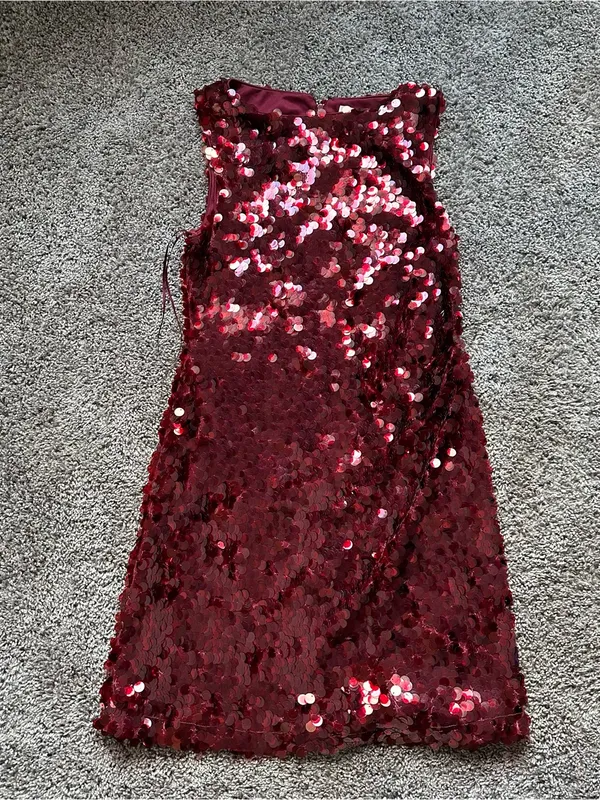 Wayf Burgundy Red Sequin Mini Dress - Image 2