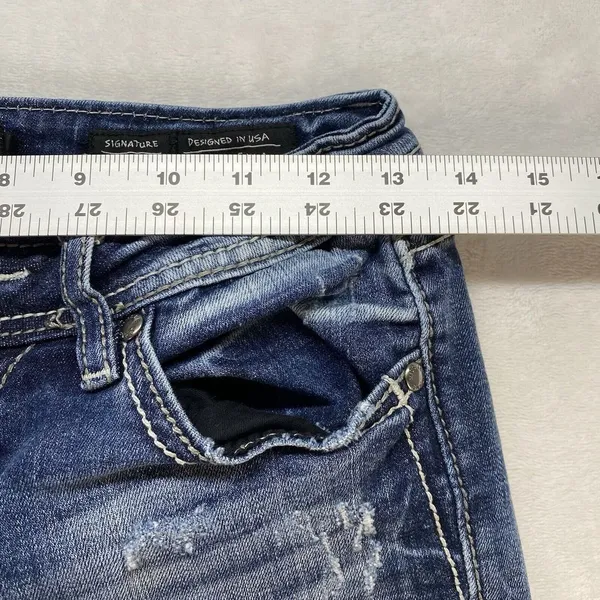 Miss Me Jeans‎ Women's Size 26 signature ankle skinny Denim Embellished Pockets - Image 3