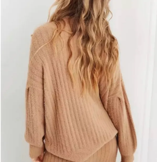Aerie NWT Ribbed Buttercream Sweater Brown - Image 2