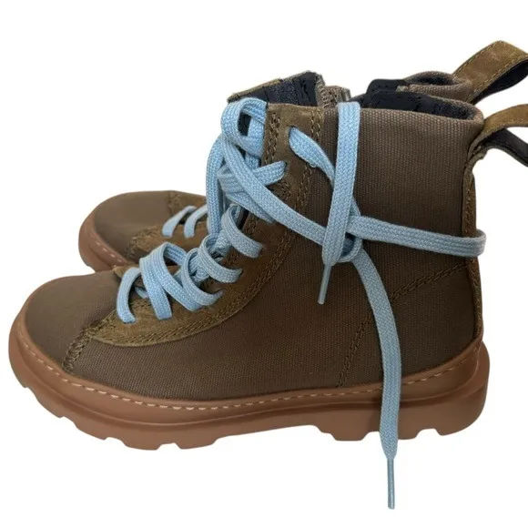 Camper Brutus Organic Cotton & Leather Boots Green 35 (US‎ 5) - Image 4