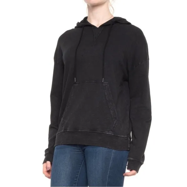 Splits59 Black Mineral Wash French‎ Terry Pullover Hoodie Sweater Womens Size XS - Image 2