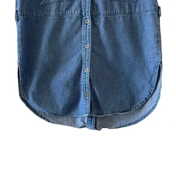 Andrea Jeans Sleeves Denim Blue Button Down Algodon Casual Minimalist Bohemian W - Image 4