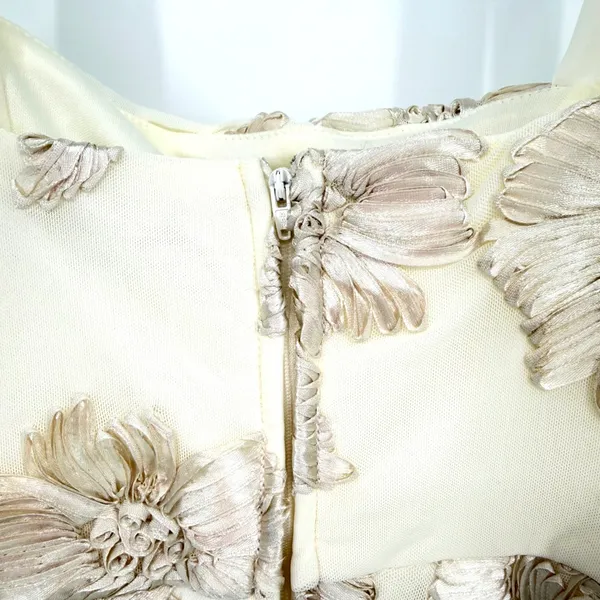 Lulus Truly Inspiring Floral Appliqué Mini Homecoming Dress Women Ivory Coquette - Image 9