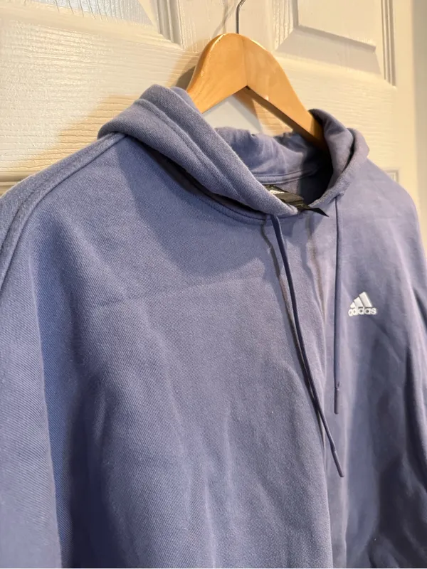 adidas Lavender Crewneck Cropped Hoodie - Image 4