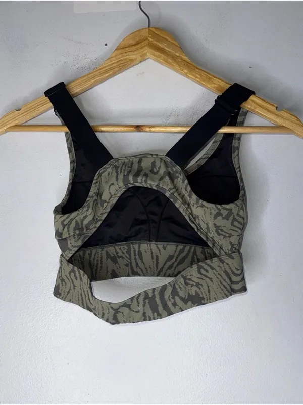 Varley Edris Sports Bra‎ In Distorted Green Print Small - Image 2