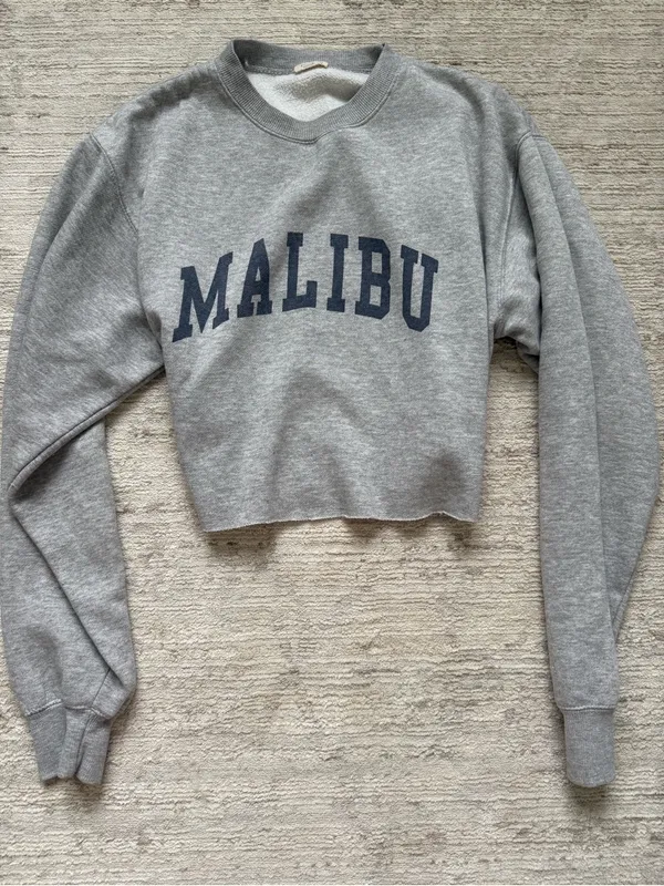 Brandy Melville Malibu Gray Cropped Crewneck (OS) - Image 3