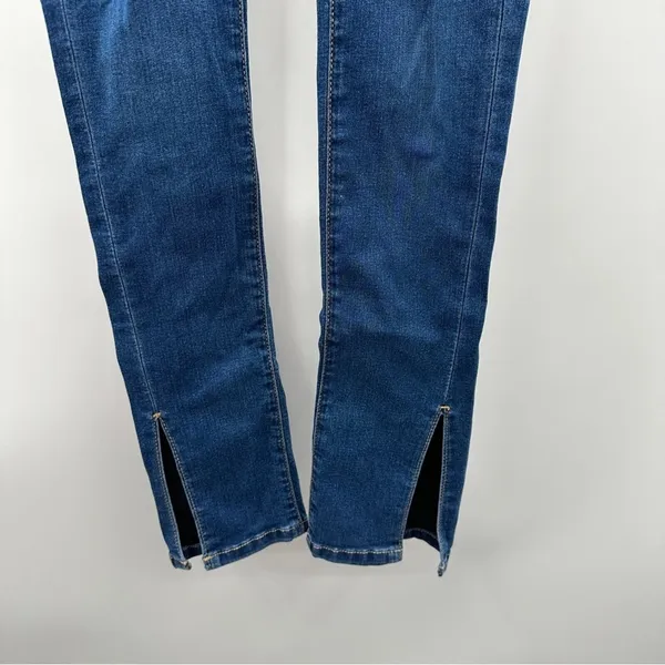 Free People We The Free Riley Skinny Jeans Women's 25‎ Dark Wash Split Hem Mid - Image 5
