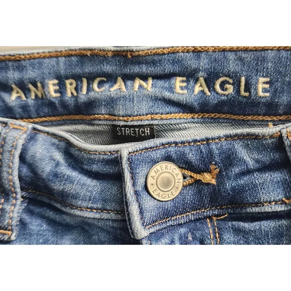 American Eagle Outfitters Low Rise Flare Jeans Floral Print Stretch Size Large‎ - Image 3