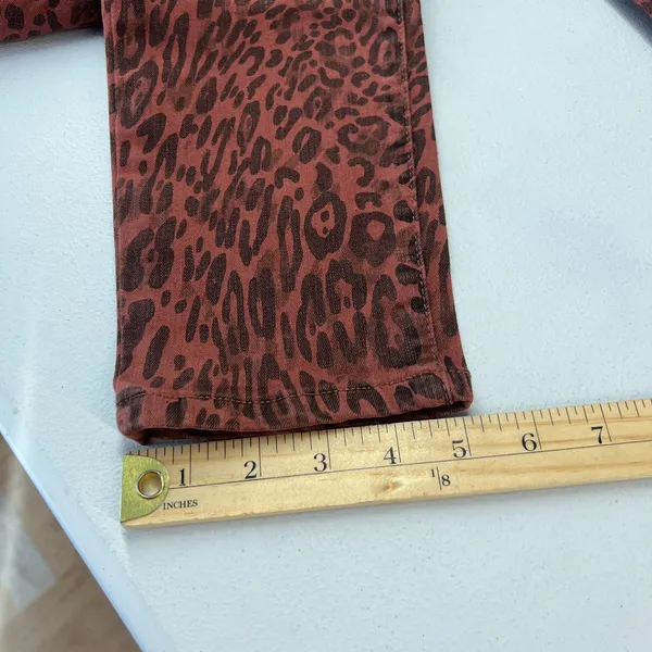 Joe's The Charlie Ankle Jean Women 31 Brown Stretch Leopard High Rise Skinny Leg - Image 13