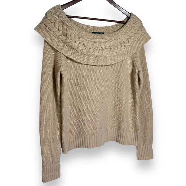 Lauren Ralph Lauren Lambswool Angora Rabbit Hair Cashmere Blend‎ Knit Sweater M - Image 2