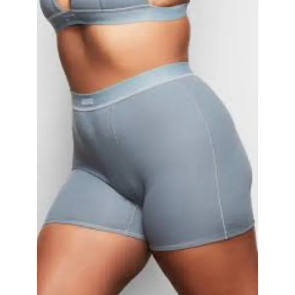 Skims Gray Mineral Ribbed High Waist Boxer Short NEW S - Image 2
