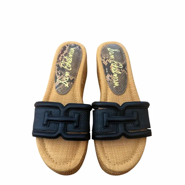 Sam Edelman Black Pauleena Slide Wedge Sandals Sz 7 - Image 2