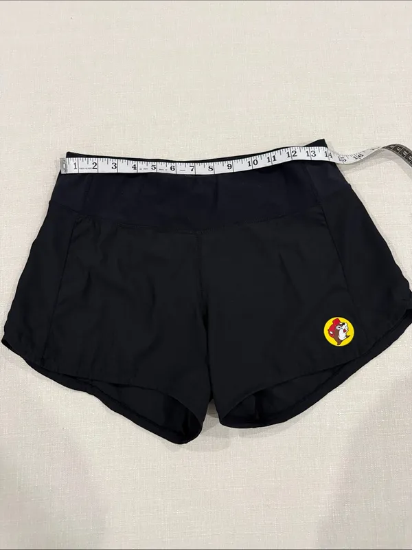 BUC-EE’S Women’s Black Athletic Shorts with Logo Patch - Image 4