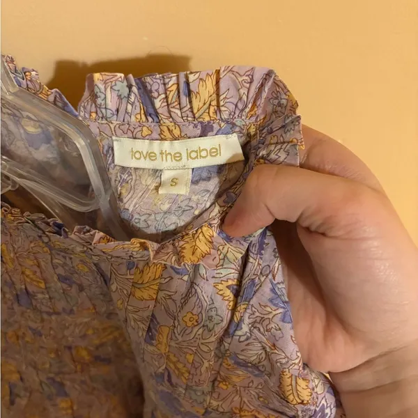 Love the Label Josepha Smocked Floral Blouse in Lavender - Image 4