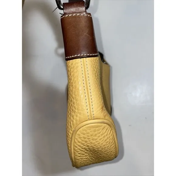 Dooney & Bourke Hobo All-Weather Leather AWL‎ Purse Shoulder Bag Yellow - Image 3