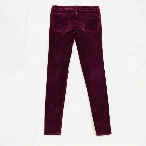 American Eagle Outfitters Super Stretch Corduroy Burgundy Purple Jeggings - Image 4