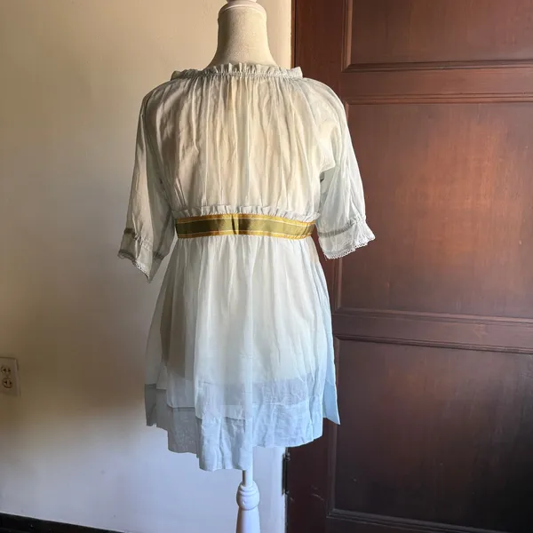 FREE PEOPLE | Baby Blue Sheer Cotton Lawn Babydoll with grosgrain tie waist | 2 - Image 4