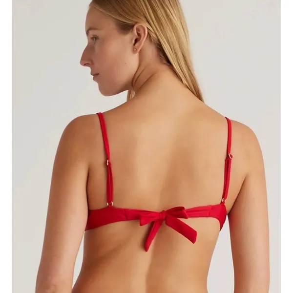 New Quince Women's Italian Demi Bikini Underwire Top Cherry Red Size XS - Image 2