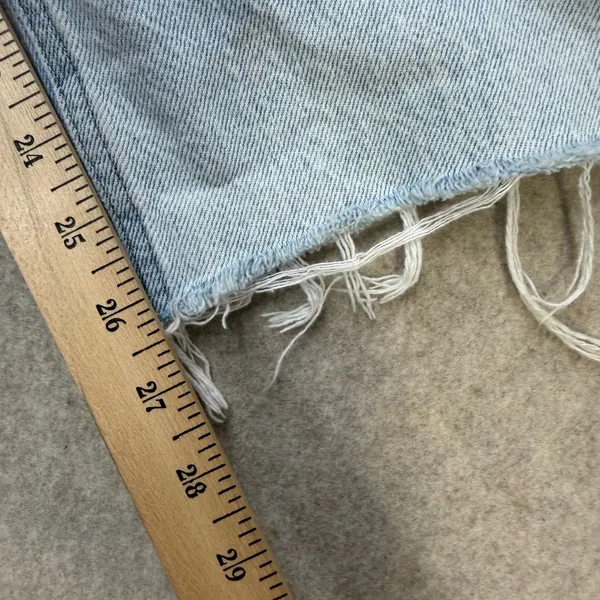 PacSun 90s Boyfriend Patchwork High Rise Jeans Light Wash Raw Hem Size 24 Y2K‎ - Image 12