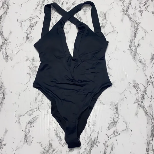 NWT Frederick's of Hollywood Black Naxos One-Piece Swim Bathing Suit Size Medium - Image 2
