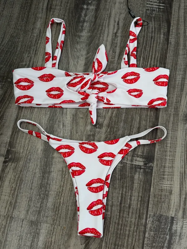 shein cutout kisses bikini set - Image 2