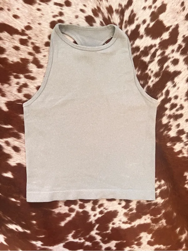 Free People Intimately‎ Hayley racerback Brami Ribbed Scoop Tank light gray - Image 2