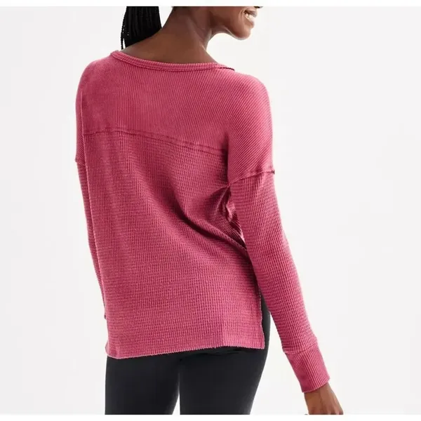 SO mauze cozy thermal waffle knit Henley xs - Image 2