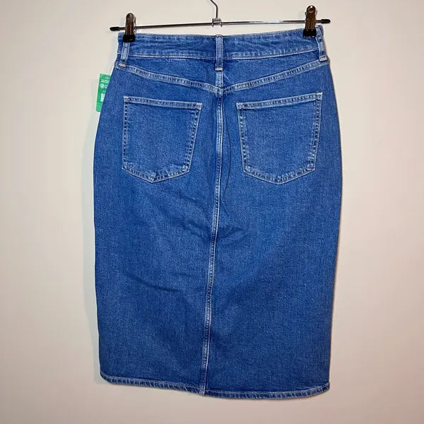 Gap NEW Denim Stretch Front Slit Midi Pencil Skirt Indigo Blue Size 6 - Image 6