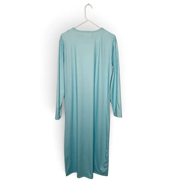 Sweet Modesty Long Nightgown Light Blue Cotton Spandex Size L - Image 2