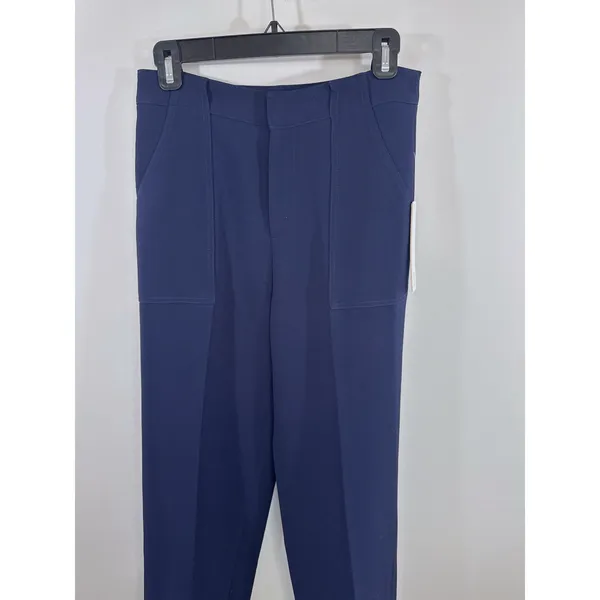AQUA Womens Navy Blue High Waisted Patch Pocket Straight Leg Trousers Small‎ NEW - Image 2