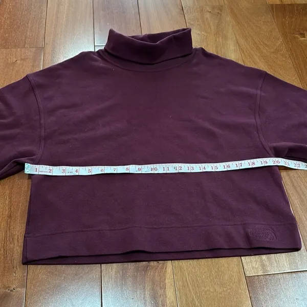 The North Face Sweatshirt Womens Burgundy Cropped Turtleneck S‎ - Image 7