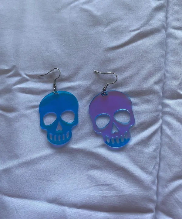 SheIn holographic skull earrings - Image 5