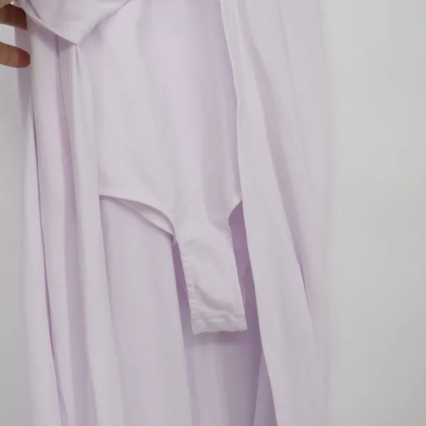 D&M Lavender Cutout Bodice Maxi Dress with Built-in Bodysuit Small - Image 2
