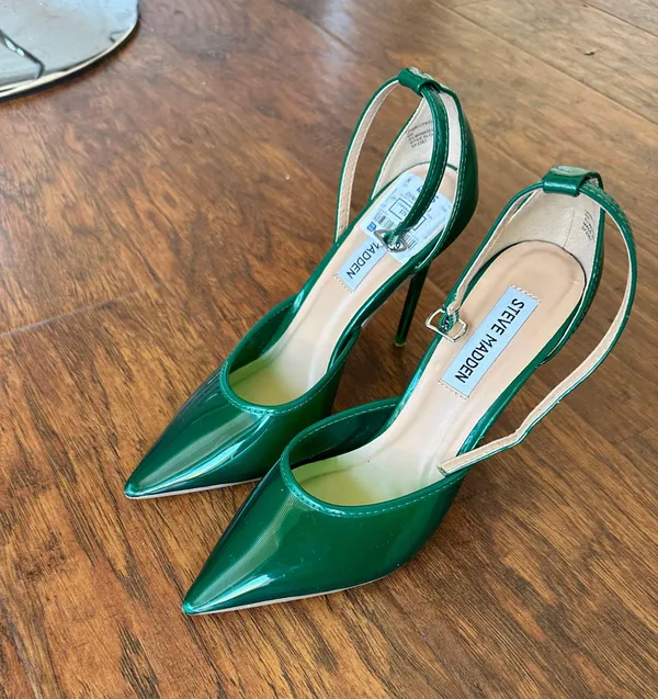 Steve Madden Emerald Green translucent see through high heels - Image 6