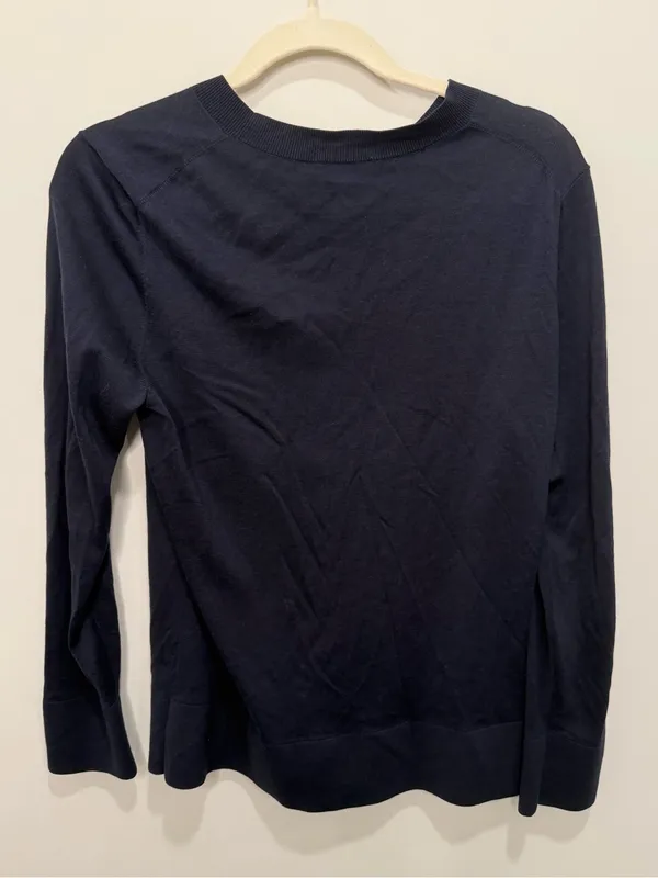 COS Navy Blue Crewneck‎ Sweater Pullover Long Sleeve Size Small - Image 4