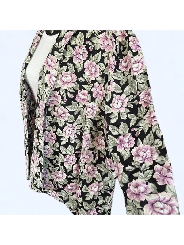 Vintage Y2K cottagecore coastal floral open front cardigan jacket petite 💗 - Image 6