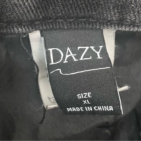 DAZY Black Washed Denim High Waist Wide Leg Baggy Jeans Size XL - Image 8